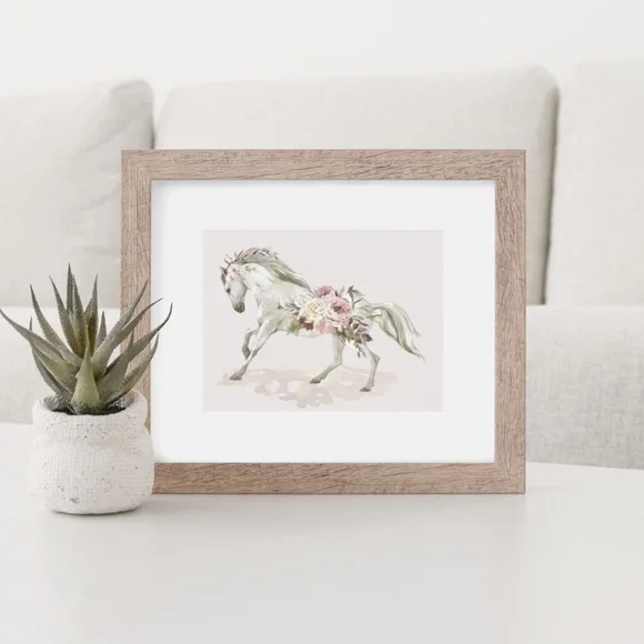 Floral Horse Watercolor Illustration Wall Art Print Poster Unframed - Picture 10 of 16
